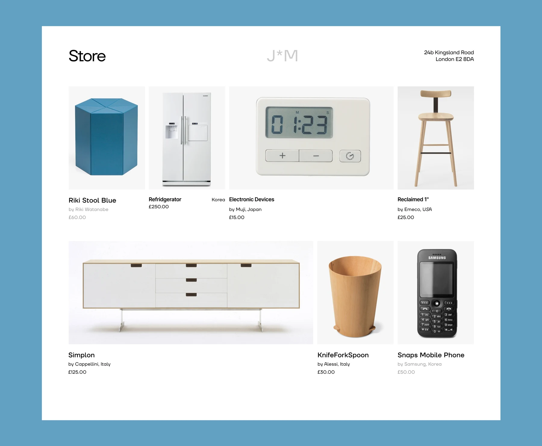 Jasper Morrison Store — Store interface