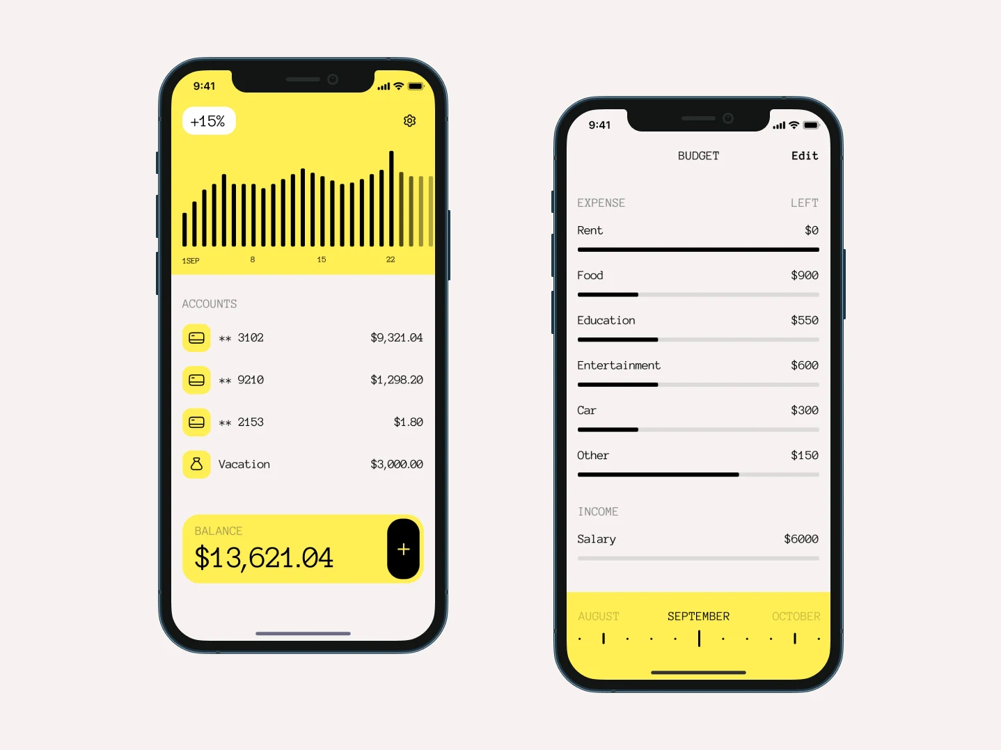 Saving & budgeting — Personal finance app concept
