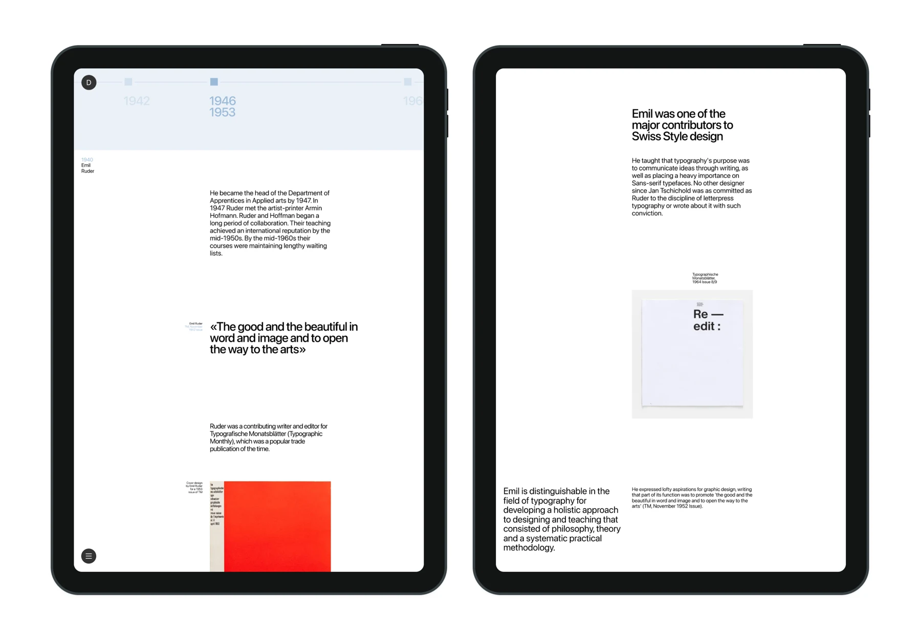 Design is history — Website redesign exploration · Detail